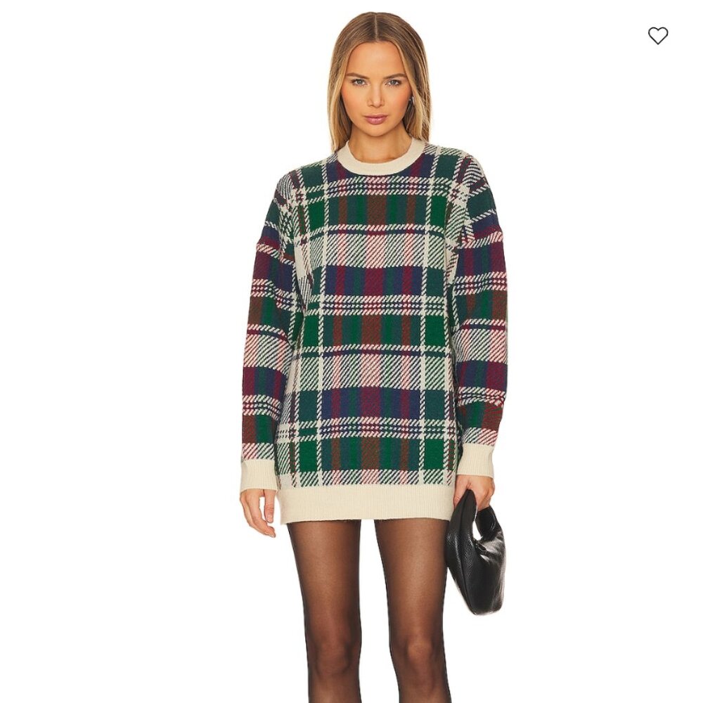SHOW ME YOUR MUMU Red and Green Holiday Sweater Dress